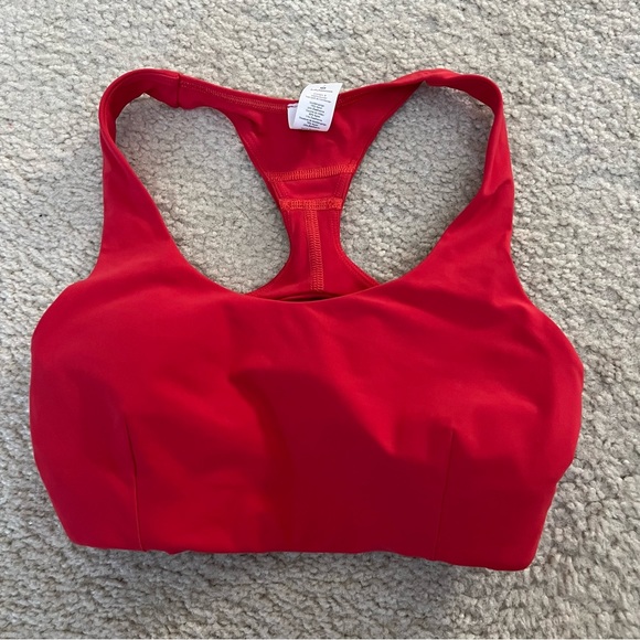 Lululemon Strong Identity Logo Carnation Red Bra - Picture 3 of 6